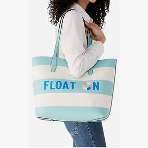 New Kate Spade Float On Striped Tote Bag - Blue and White